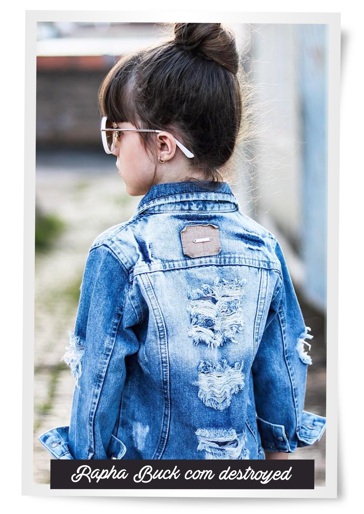 vestido com jaqueta jeans infantil